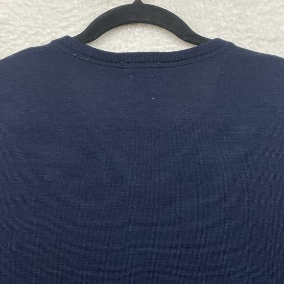 GAP Sweater Mens Extra Large Blue Merino Wool Pullover V Neck Long Sleeve Preppy - Picture 5 of 9